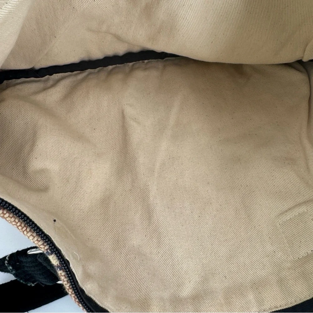 El Paso‎ Saddle Blanket Beige Brown Southwestern Aztec Print Zip Tote Bag Woven
